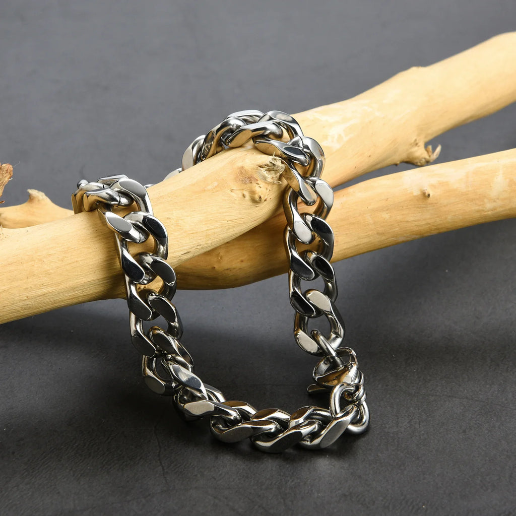 Stainless Steel Bracelet for Men - 8mm-14mm Wide